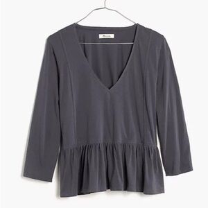 MADEWELL WOMEN’S Deep-V Peplum Tee XS